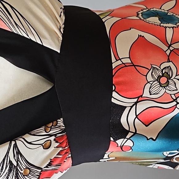 Studio Y Retro Coral, Turquoise, and Brown Halter Dress - Picture 7 of 12